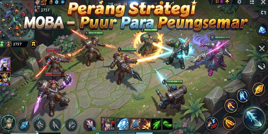 Tampilan gameplay MOBA yang seru dan kompetitif di 2757.