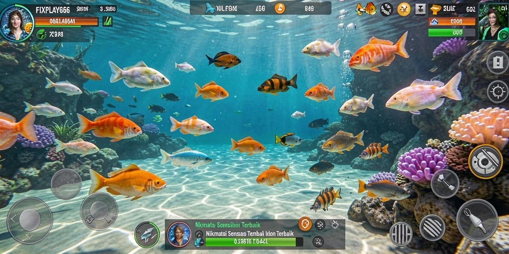 Tampilan gameplay FIXPLAY666 dengan aksi tembak ikan yang seru.