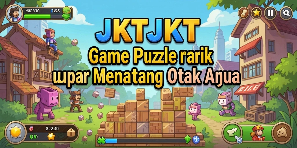Screenshot gameplay JKTJKT menampilkan tantangan teka-teki yang seru.