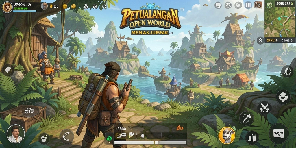 Screenshot menunjukkan aksi seru di dunia terbuka JPS88.