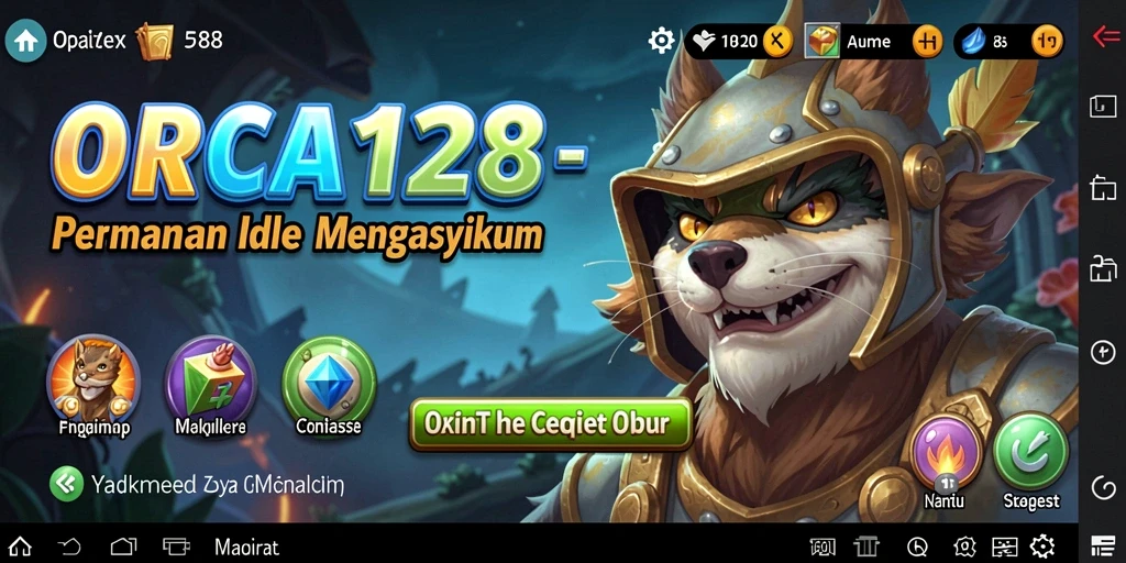 Gameplay menarik ORCA128 dengan karakter yang bekerja secara otomatis.