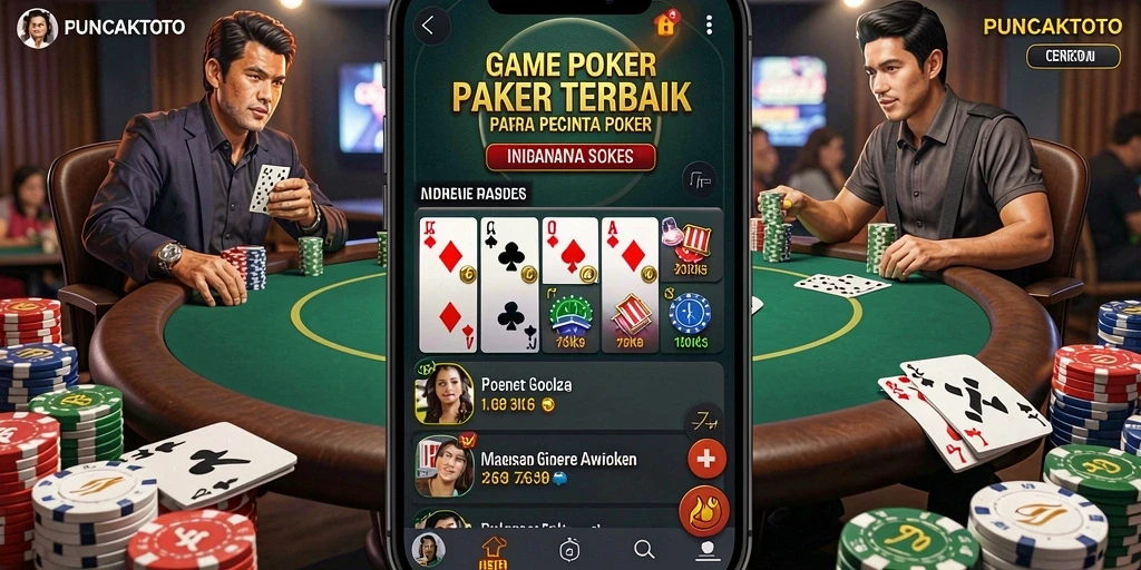 Tampilan gameplay seru dalam PUNCAKTOTO yang menghadirkan pengalaman poker nyata.
