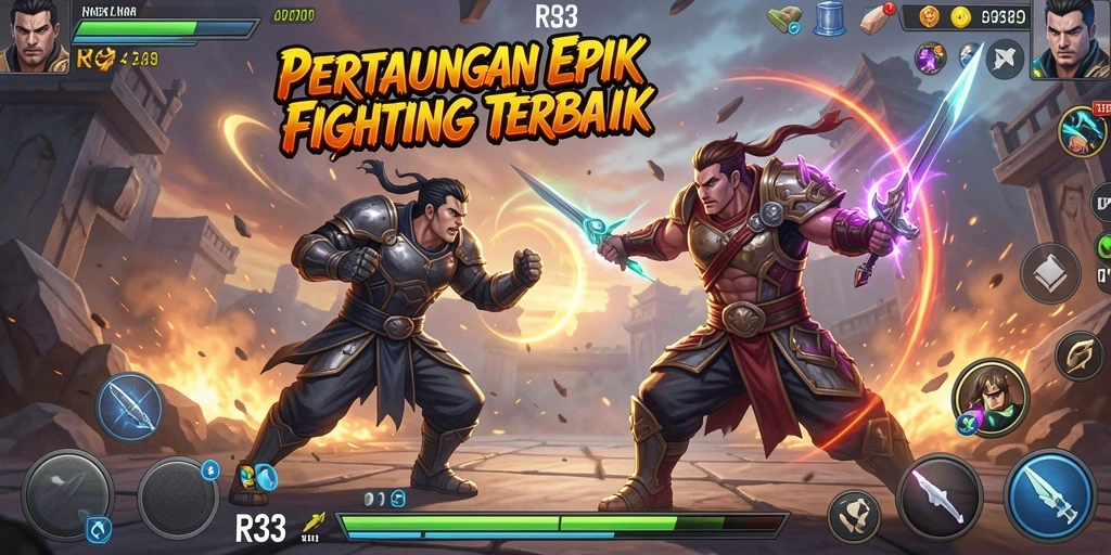 Tangkapan layar gameplay <strong>RR33</strong> menunjukkan aksi petarungan yang mendebarkan.